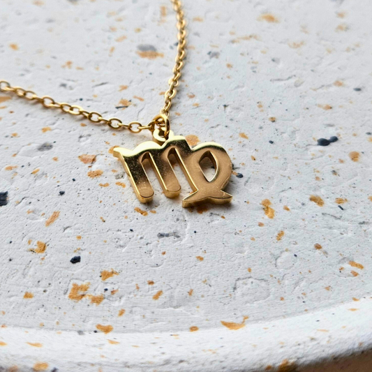 Ketting van goldplated stainless steel met sterrenbeeld maagd