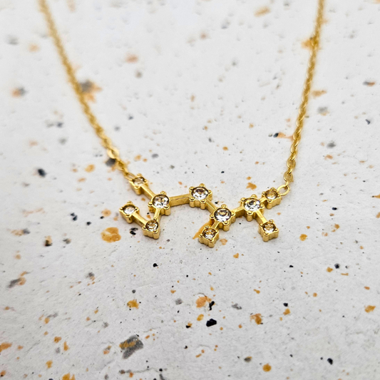 Ketting van goldplated stainless steel met sterrenbeeld boogschutter