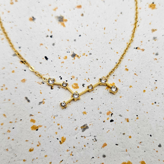 Ketting van goldplated stainless steel met sterrenbeeld maagd 